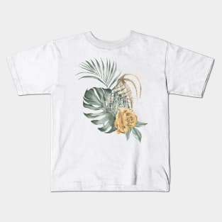 Watercolor Flowery Illustration Composition Kids T-Shirt